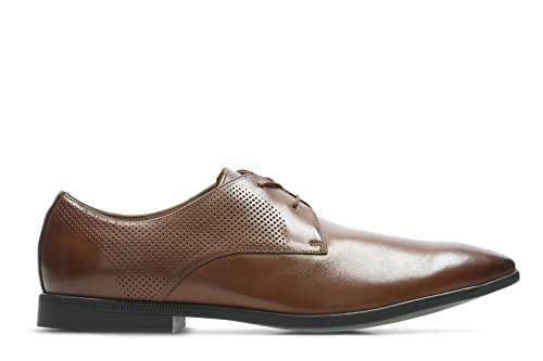 Image of Clarks Mens Bampton Walk British Tan Lea Formal Shoes