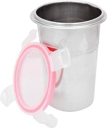 sygnius Stainless Steel Airtight, Leak Proof, Frezzer Safe and Dust Proof Glass Tumbler with Lid Set of 1. Capacity - 600ML 1