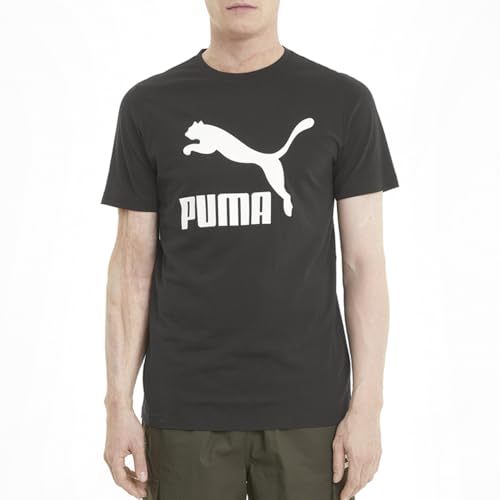 T-shirt Puma Classics Logo noir en taille XL vêtement col rond homme