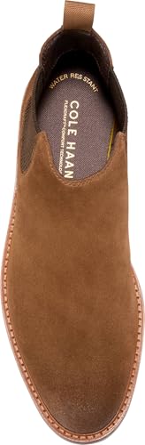Cole Haan Cole Haan Men's Chamberlin Grand Chelsea Boots, Spiced Brown Suede/Water Resistant, 10-M US