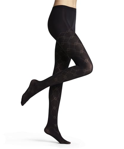 Pantimedias FALKE Check Mate mujer de 60 DEN finas opacas y suaves con rombos negros
