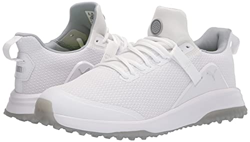 Puma Men's Fusion Evo Golf Shoe, White-Quarry, 11 Wide #TOP6