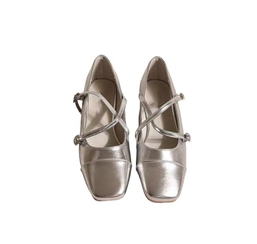 Womens Sandals Women's shoes thick heel patent leather French retro with skirt shallow mouth single shoes