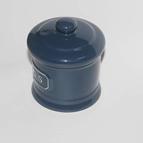 Lonovel Bathroom Vanity Storage Organizer Canister Jars For Cotton Balls,Swabs,Bath Salts,Makeup Sponge,Cosmetic Pad,Qtip Ceramic Bathroom Accessories Canisters Holder With Lid Home Decor,Cobalt Blue #TOP4