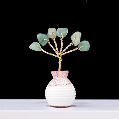 Natürliche Grüne Aventurin Jade Quarz Kristall Stein Glück Baum Landschaft Vase Natürliche Grüne Aventurin Jade Quarz Kristall Stein Glück Baum Landschaft Vase
