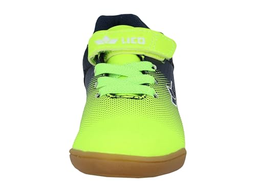 Lico Sambo VS Unisex Kinder Hallenturnschuh, Marine/ Lemon, 37 EU