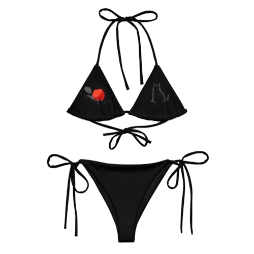 Bikini string recyclé noir classique pour femmes à la recherche d'un maillot de bain intemporel