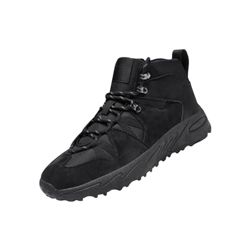 Zapatillas deportivas para hombre, para caminar, con cámara de aire, para correr, de malla transpirable, ligeras, antideslizantes, informales, para tenis, entrenamiento, gimnasio, Black, 42 1/3 EU
