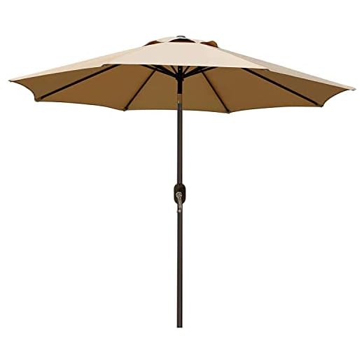 Blissun 9' Outdoor Patio Umbrella - Tan