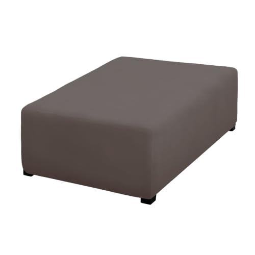 Image of PureFit Super Stretch Form Fit Ottoman Cover Rectangle - Ottoman Slipcovers for Foot Stool Cover & Folding Storage Slipcover for Living Room with Nonslip Elastic Bottom (Medium-L, Taupe)