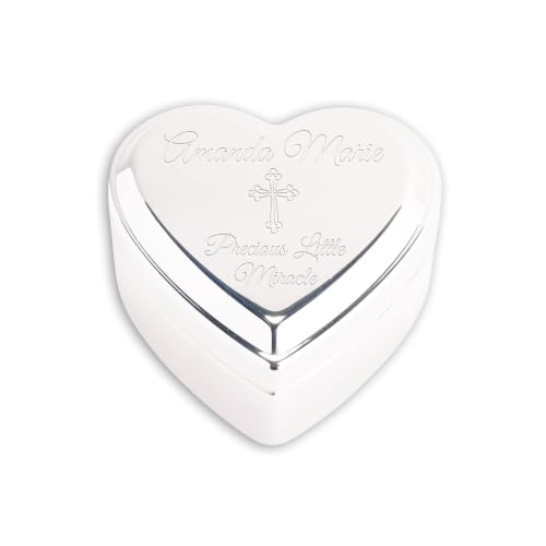 Cherished Moments Personalized Cross Jewelry Box, Heart Keepsake
