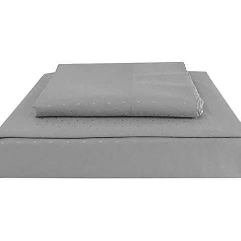 Wholesalebeddings Solid Grey 600 Thread Count Woven Dots- California King Size- Cotton Blend Sheet Set- Wrinkle Free Cover