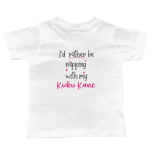 I'd Rather Be Napping with My Kuku Kane Black or White Infant or Toddler T-Shirt, Grandson or Granddaughter Present, Kid Shirt, Valentine's (Kuku Kane Napping Hearts Shirt)