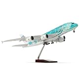 QIYUMOKE 1:160 ANA A380 Tortue Verte Modèle Avion métal Support 46 cm