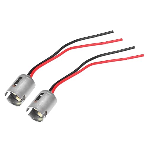 Partuto 2 Piezas Universal 1176 Ba15D Casquillo De Bombilla De Coche - Bombilla LED Automática Adaptador De Enchufe De Lámpara Cable De Extensión - Metal Plástico Tono Plateado