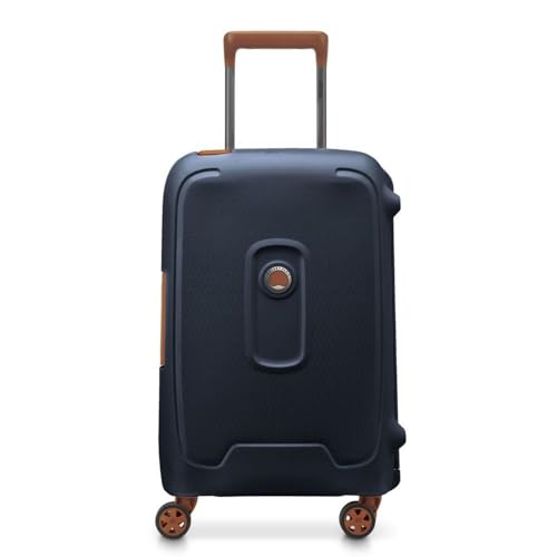 Image of DELSEY PARIS Moncey 55 cms Small Cabin Polypropylene Hardsided 8 Wheels Spinner Luggage /Suitcase /Trolley Bag for Travel with TSA Lock- Ink Blue