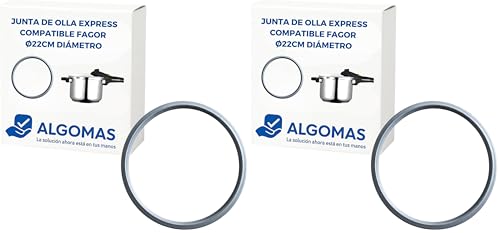 ALGOMAS® Junta Olla Express 22 cm | Compatible con Fagor | Silicona Resistente al Calor Libre BPA | Sellado Hermético y Ajuste Preciso | Repuesto FAG-009 para Olla a Presión (Paquete de 2)