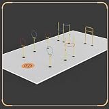 KIT COMPLETO PARA COMPETICIÓN--Incluye plataforma de aterrizaje de 100cm, aros de carrera, barras ajustables, obstáculo transversal y 11 bases pesadas. El durable kit de obstáculos para drones es perfecto para entrenamiento continuo.