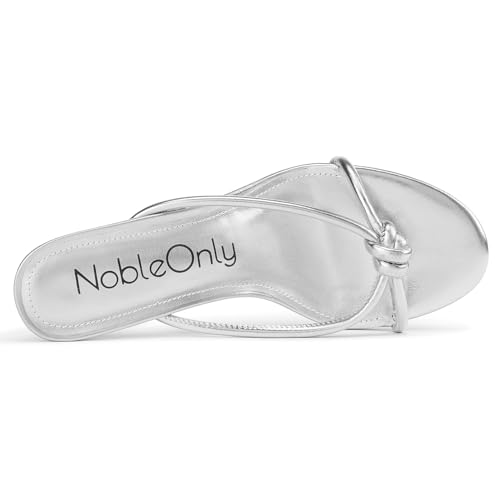 Image of NobleOnly Women's Black Kitten Heel Mule Sandals, 2.4 Inches, Open Toe, Slip On, Party, Prom, Wedding, Evening, Classic Style