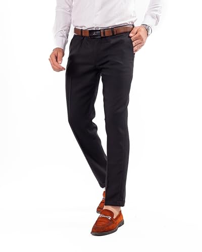 Premium Classic Chino Pants for Men By White Eagle (Black,36)