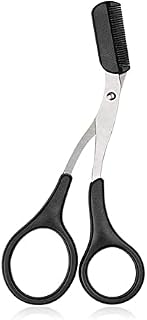 Professional Eyebrow Trimmer Scissors with Comb, Trimmer Eyebrow Eyelash Hair Remover Cut Scissors Eyebrows Shaping Eyebrow Trimming Tool Beauty Tool for Men Women (black)
