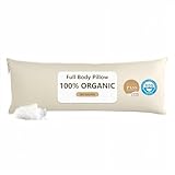 Goose Down Body Pillows for Adults, Large Body Pillow for Side Sleeper, Cooling Hugging Feather Body Pillow Insert, 20x54 Full Length Long Pillow for Bed with 100% Organic Cotton Shell, Off-White
