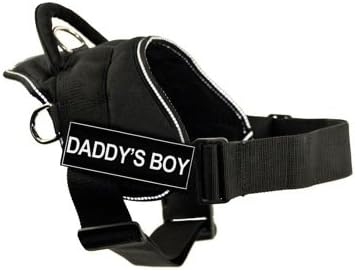 Dean & Tyler Dog Harness with Removable Velcro, Reflective Trim, DADDY'S BOY, Small