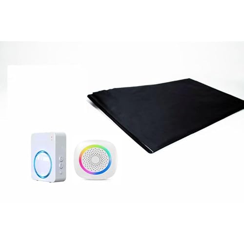 Pratoline Funk-Alarmtrittmatte - Pflegehilfe - mit 2 mobilen Funkempfänger - 70cm x 40cm - Demenz Sturzprävention - Wegläuferschutz