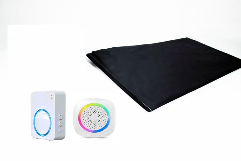 Pratoline Funk-Alarmtrittmatte - Pflegehilfe - mit 2 mobilen Funkempfänger - 70cm x 40cm - Demenz Sturzprävention - Wegläuferschutz