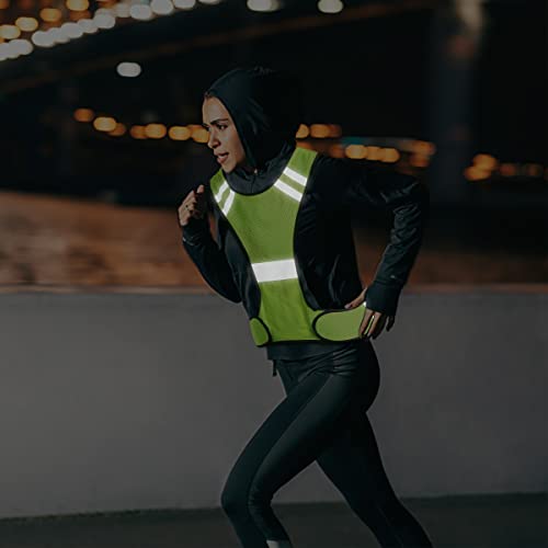 Besmall Reflective Safety Vest, High Visibility Mesh Vest With Pockets And Zipper Green Free Size #TOP6