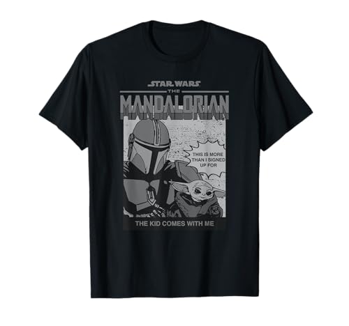 T-shirt Star Wars: The Mandalorian comic noir et blanc pour fan de la saga