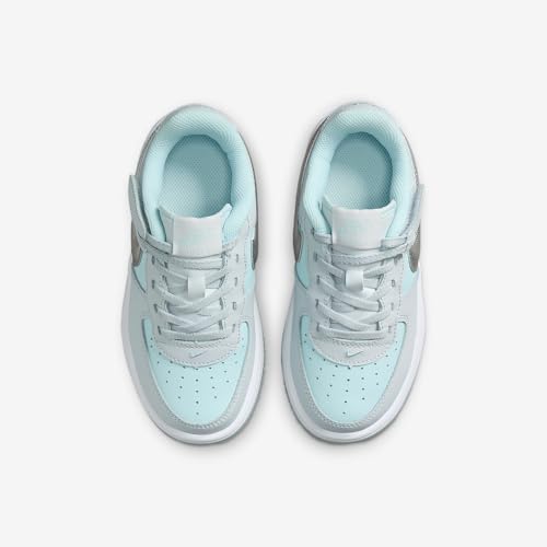 Nike Force 1 Low EasyOn Little Kids' Shoes (HQ3251-043, Pure Platinum/Glacier Blue/White/Metallic Silver)4
