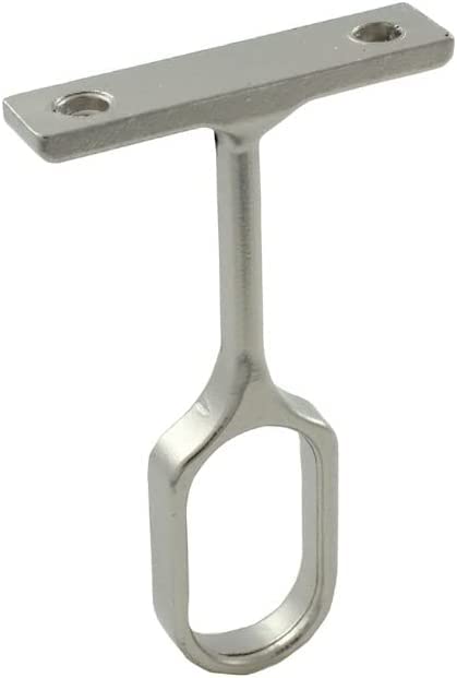 Center Oval Wardrobe Rod Tub Support Bracket with Installation screws - 15 x 30 mm (Matte Nickel)