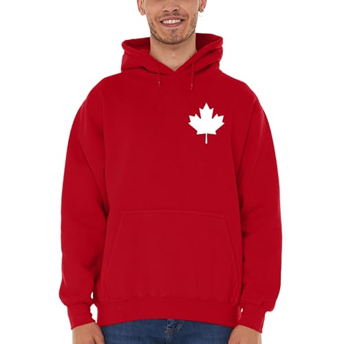 shop4ever Canada White Maple Leaf Pocket Hoodie Sweatshirts Canadian Hoodies for Men Women2