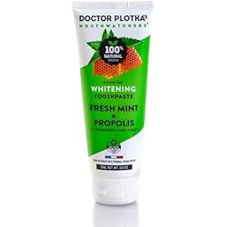 Fluoride Free Toothpaste, Hydroxyapatite Toothpaste for Adults, Organic Propolis, Naturally Sourced Ingredients for Whitening, Sensitive Teeth & Gums, SLS Free, Fresh Mint, by Dr. Plotka's, 3oz