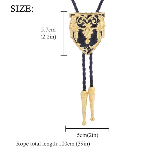 Image of HUABOLA CALYN Native American Bolo tie Rodeo Cowboy Leather Necktie Western Bolo ties for Men Women Necktie for Concert Fans