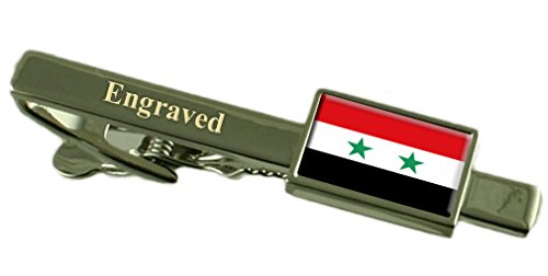 Bandera siria grabado clip de corbata personalizada regalo para hombres