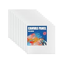 Leinwand 10x10cm 12er Set Malkarton aus 100% Baumwolle Leiwandbrett Säurefrei für Acrylmalerei, Ölgemälde, Gouache, Aquarell