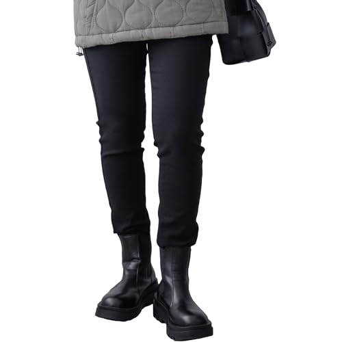 [n'OrLABEL] オシャレウォーカー【NEW裏起毛フレキシンストレッチパンツ】パンツ レディース あったか ボトムス ストレッチパンツ ストレッチ スキニー レギパン レギンスパンツ 裏起毛 (3L,ブラック)pen0168のサムネイル