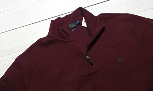 Polo Ralph Lauren Mens Quarter Zip Estate Rib Sweater (L, Magenta)4