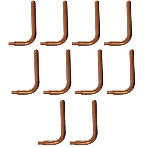 10 Pack 1/2'' Pex Stub Out Elbow 3-1/2'' x 6'', Brass, Copper, 0.5 Inch