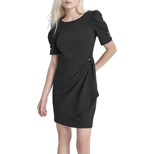 Image of DKNY Women's Short Sleeve Mini Sheath Dress