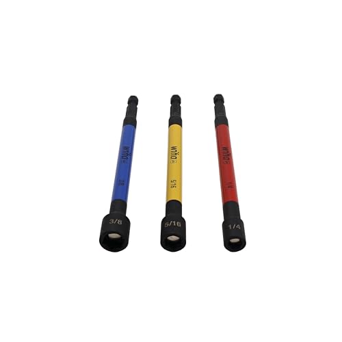 Image of Wiha 70495 3 Piece Color Coded Magnetic Nut Setter SAE Set