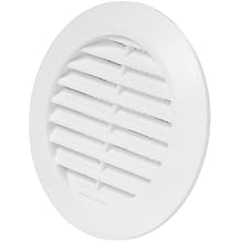 Vent Systems 3 Inch White Louvered Plastic Door Vent Easy-to-Install Round Air Grille for Interior Airflow Durable Ventilation Register for Bathroom Garage Furniture Panel Doors