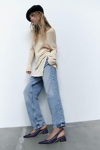 Juliet Holy Women's Slingback Low Chunky Heels Pumps Closed Square Toe Block Heel Slip On Party Dress Work Shoes4