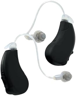 Lucid Hearing Engage Premium OTC Hearing Aids, Black - iPhone Compatible - For Adults with Mild to Moderate Hearing Loss - Includes Bluetooth, App Controls & Speaker