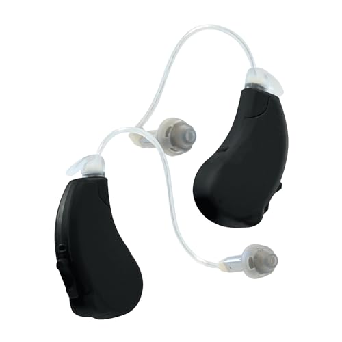 Lucid Hearing Engage Premium OTC Hearing Aids, Black - iPhone Compatible - For Adults with Mild to Moderate Hearing Loss - Includes Bluetooth, App Controls & Speaker