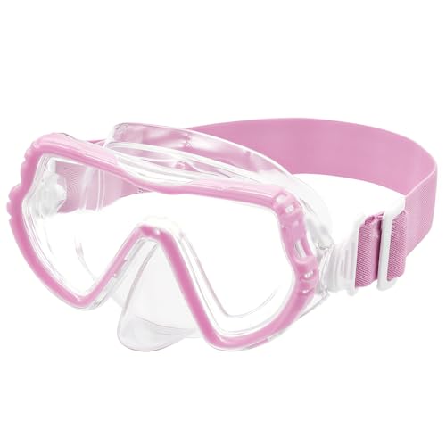 GXGM 1 Pièce Masque de Plongée avec Tuba pour Enfants, Lunettes de Natation pour Garçons et Filles avec Cache-Nez, Anti-Buée, Vision Panoramique à...