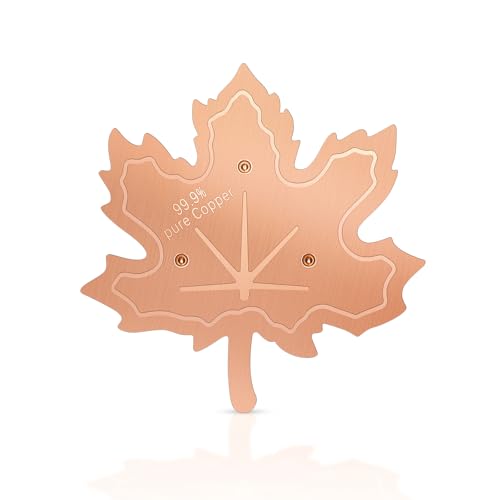 RGJ 99.99% Pure Copper Bird Bath Disk, 0.6mm Maple Leaf Bird Bath Purification Disk with Triple-Point Support for Physical Safe Clean Water All-Season, Universal Fit for Outdoor Birdbaths, Bowl