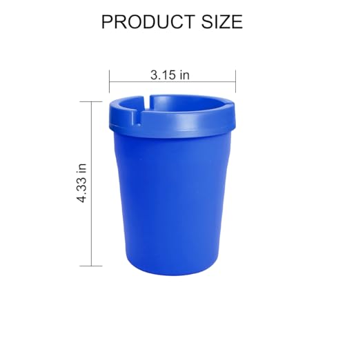 Image of Mandark Car Ashtray, 2PCS Smokeless Self-Extinguishing Vehicle Cigarette Trash Can, Smellproof Portable Automotive Ash Holder Organizer, Universal for Truck Home Office (Blue)